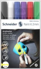 SCHNEIDER  120195 Akrylové popisovače Paint-It 310, sada 6 barev, 2 mm, SCHNEIDER