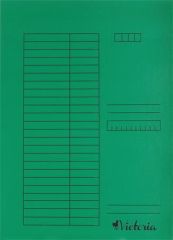 Desky s chlopněmi, zelené, karton, A4, VICTORIA ,balení 5 ks