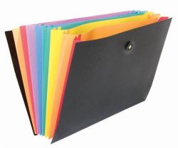 Aktovka s přihrádkami Rainbow Class, 8 částí, černá, PP, VIQUEL