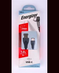ENERGIZER  USB kabel, černá, USB-A - USB-C, 1,2 m, ENERGIZER 3492548230662