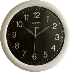 SECCO  Nástěnné hodiny Sweep Second, stříbrná/černá, 30cm, SECCO
