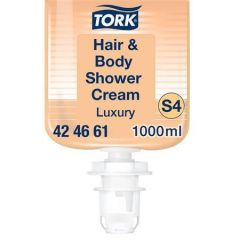 424661 Tekuté mýdlo Luxury, bez parfemace, vlasy a tělo, 1 l, systém S4, TORK