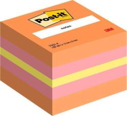 Samolepicí bloček, mix barev oranžová-růžová, 51 x 51 mm, 400 listů, 3M POSTIT 7100172395 ,balení 400 ks