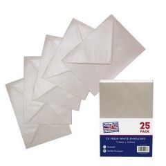 Obálky White, bílá, C6, pogumovaný povrch, PUKKA PAD 9067-ENV ,balení 25 ks