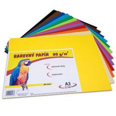 Barevný papír - A3 / 80 g / 60 listů / barevný mix