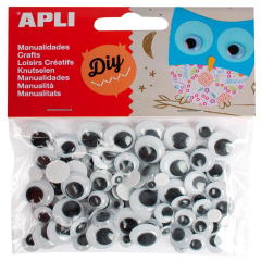 Apli  Samolepicí očička APLI lepící / černé / kulaté / 100 ks