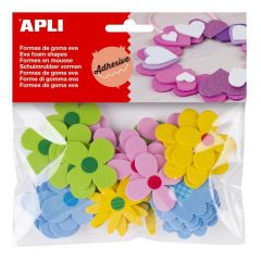 Pěnovka květiny APLI  mix barev / samolepicí / mix druhů