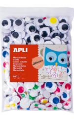 Samolepicí pohyblivé oči APLI Jumbo mix velikostí / 600 ks