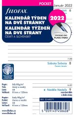 Filofax  Náhradní vložka do diářů Filofax - kalendář kapesní týden / 2 strany