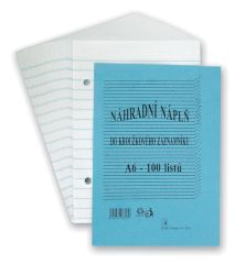 Náhradní náplně do kroužkových záznamníků Slunap - A6 / linka