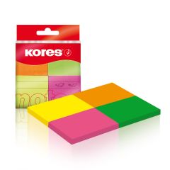 Kores  Samolepicí bločky Kores Multicolor - 40 mm x 50 mm / 4 ks