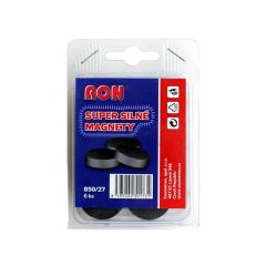 Magnety černé MIKOV super silné - průměr 22 mm / 6 ks