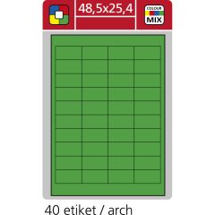 Print etikety A4 pro laserový a inkoustový tisk - 48,5 x 25,4 mm (40 etiket / arch) zelená