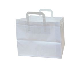 Tašky papírové plochá ucha - bílá / 315 x 215 x 245 mm