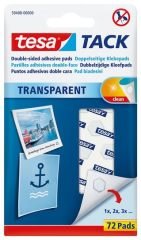 Tesa TACK oboustranně lepicí polštářky - transparentní / 72 ks