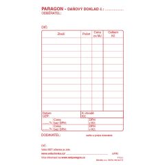 Paragon daňový doklad blok Baloušek 80 x 150 mm / nečíslovaný / 50 listů / NCR / PT010