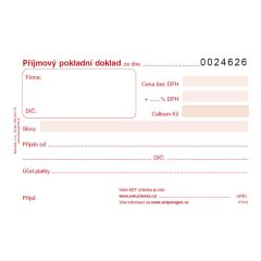 Příjmový pokladní doklad Baloušek A6 / číslovaný / 50 listů 1+1 / PT022