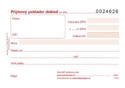 Příjmový pokladní doklad Baloušek A6 / číslovaný / 50 listů 1+1 / PT022