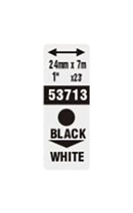 Pásky D1 standardní - 24 mm x 7 m / černý tisk / bílá páska