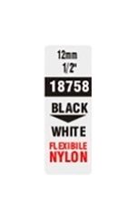 Pásky D1 nylonová flexibilní pro elektronické štítkovače DYMO - 12 mm x 3,5 m černý tisk / bílá páska