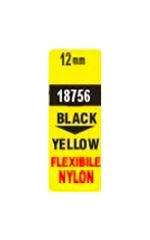 dymo  Pásky D1 nylonová flexibilní pro elektronické štítkovače DYMO - 12 mm x 3,5 m černý tisk / žlutá páska