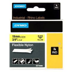 dymo  Pásky D1 nylonová flexibilní pro elektronické štítkovače DYMO - 19 mm x 3,5 m černý tisk / žlutá páska