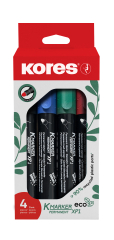 Kores  Popisovač Kores K-Marker Permanent ECO - sada 4 ks / kulatý hrot