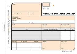 Optys  Optys 1081 příjmový pokladní doklad číslovaný 2 x 50 listů NCR A6