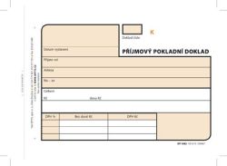 Optys  Optys 1082 příjmový pokladní doklad číslovaný 3 x 25 listů NCR A6