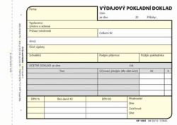 Optys  Optys 1083 výdajový pokladní doklad 100 listů NCR A6