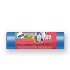 Pytle do koše ViGO! stahovací - 60x50cm / 35l / 12my / 15ks / modrá