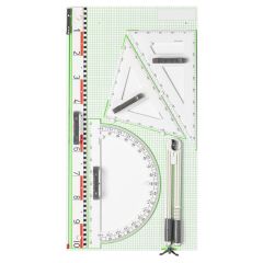 Magnetické rýsovací potřeby na školní tabuli WISSNER - sada 6 ks / bílá