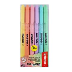 Kores  Zvýrazňovač Kores High Liner Pastel / sada 6 ks