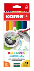 Pastelky Kores Aquarel trojhranné / 12 barev
