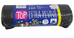 Pytle do koše Vipor Top stahovací - 50x60cm / 35l / 30my / 15ks / černá / extra pevné