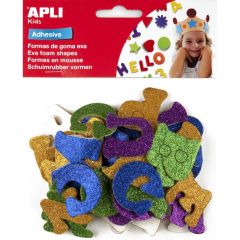 Samolepicí písmena APLI - třpytivá / 52 ks