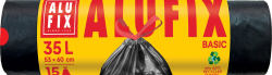 Pytle do koše Alufix Basic stahovací - 60x50cm / 35l / 15my / 15ks / černá