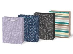 MFP Paper s.r.o.  Taška dárková papírová - mix geometrické vzory / 19 x 25 x 9 cm