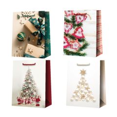 Vánoční dárková taška M - mix motivů / 18 x 23 cm