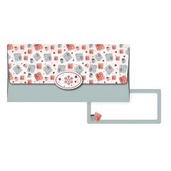 Vánoční obálka na peníze - šedá-bílá