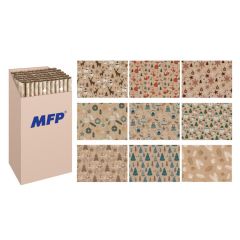 Vánoční balicí papír KRAFT - mix / 70 x 100 cm / 2ks