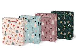 Vánoční dárková taška M - mix motivů / 19 x 25 cm