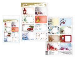 Samolepky na dárky vánoční - mix / 16 ks