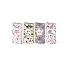 Vánoční dárková taška - mix Happy Holidays / 10 x 22 x 5,5 cm