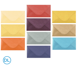 Metalické obálky DL - barevný mix