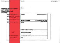 Krkonošské obálky  Obálky B6 s doručenkou, vytrhovací okénko, s červeným pruhem / 100 ks