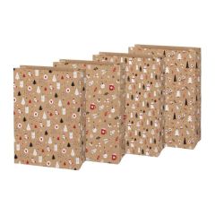 Vánoční sáček KRAFT 5 - mix motivů / 26 x 36 cm