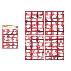 Samolepky na dárky - červené / 21 ks