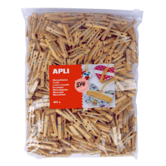 Dřevěné kolíčky APLI Jumbo přirodní / 400 ks