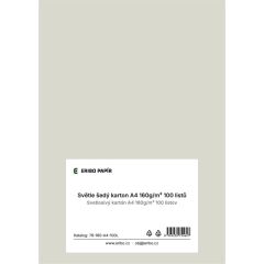 Barevný karton - A4 / 160 g / světle šedá